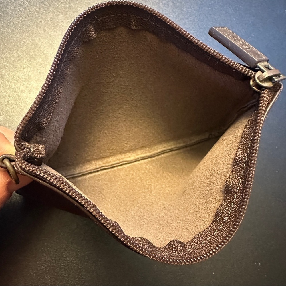 UGG Brown Leather Cosmetic zippered Bag Essential Organizer for purse - Picture 5 of 12